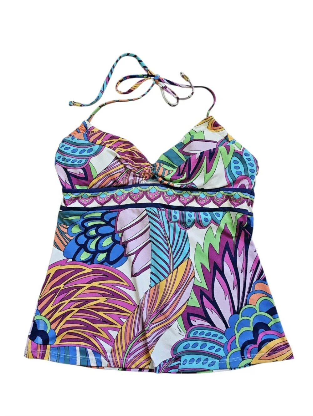 Trina Turk Paradise Plume Tankini Twost Bandeau Top Leaf